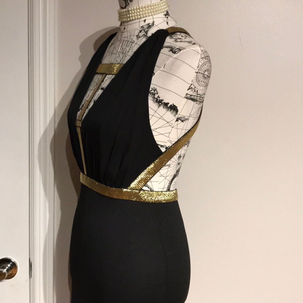 ✈️NWOT Vintage Y2K pencil Bondage cutout plunge whimsygoth crisscross midi - Picture 7 of 7